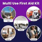 OSHA Compliant First Aid Kit - 10 Person, Type III, ANSI Class A Emergency Kit for Truck, Car, Construction Site - 71 Essential First Aid Supplies