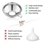 Canning Funnel for Kitchen Use, Wide Mouth Funnel for Mason Jars, Large Canning Funnels for Filling Bottles, Stainless Steel Food Funnel