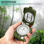 VinTeam Compass, Hiking Compass Military Compass Multifunctional Waterproof Metal Sighting Compass with Carrying Bag and Bubble Levels for Hiking Camping Climbing Biking-Bronze