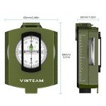 VinTeam Compass, Hiking Compass Military Compass Multifunctional Waterproof Metal Sighting Compass with Carrying Bag and Bubble Levels for Hiking Camping Climbing Biking-Bronze