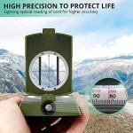 VinTeam Compass, Hiking Compass Military Compass Multifunctional Waterproof Metal Sighting Compass with Carrying Bag and Bubble Levels for Hiking Camping Climbing Biking-Bronze