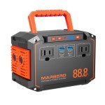 MARBERO Portable Power Station 88.8Wh Solar Generator 150W Peak Lithium Battery Backup Power Bank with LED Light for Home Outdoor Travel Emergency RV Off-Grid Living (Solar Panel Optional)
