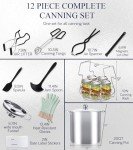 Canning Pot-Canning supplies starter kit, Stainless Steel Canning Tool Kit，Water bath canner with rack for canning.