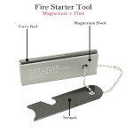 Flint Fire Starter, Fire Starter Survival Tool with Magnesium and Ferro Rod for Camping Hiking Outdoor Survival