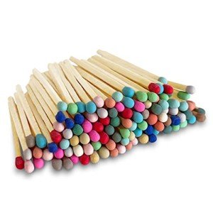 2" Colorful Matches with Strikers | 100 Rainbow Small Safety Matchsticks with Striking Pads by Thankful Greetings | Great for Gifts & Candle Lovers | A Decorative Unique Candle Lighting Accessory