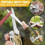 BIBURY Multitool Pliers, 31-in-1 Stainless Steel Multi Tool with Replaceable Wire Cutters and Saw, Foldable Heavy-duty Multitool Set with Scissors and Screwdriver for Hiking Camping Survival Repair