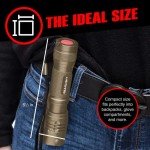 GearLight TAC LED Flashlight Pack - 2 Super Bright, Compact Tactical Flashlights with High Lumens for Outdoor Activity & Emergency Use - Gifts for Men & Women - Desert Tan
