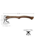 Camping Hatchet -Chopping Axe with Leather Sheath, 22.3" Forged Carbon Steel Wood Splitting Axe for Chopping Camping Survival