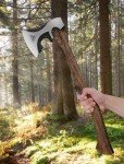 Camping Hatchet -Chopping Axe with Leather Sheath, 22.3" Forged Carbon Steel Wood Splitting Axe for Chopping Camping Survival