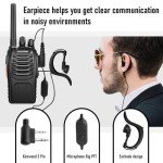 BaoFeng Walkie Talkies for Adults Long Range Rechargeable Walkie-Talkie with 12PCS Batteries & Earpieces with Mic, Portable FRS Two Way Radios for Business Camping Family Kids, Black BF-88A 6Pack