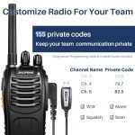 BaoFeng Walkie Talkies for Adults Long Range Rechargeable Walkie-Talkie with 12PCS Batteries & Earpieces with Mic, Portable FRS Two Way Radios for Business Camping Family Kids, Black BF-88A 6Pack