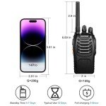 BaoFeng Walkie Talkies for Adults Long Range Rechargeable Walkie-Talkie with 12PCS Batteries & Earpieces with Mic, Portable FRS Two Way Radios for Business Camping Family Kids, Black BF-88A 6Pack
