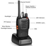 BaoFeng Walkie Talkies for Adults Long Range Rechargeable Walkie-Talkie with 12PCS Batteries & Earpieces with Mic, Portable FRS Two Way Radios for Business Camping Family Kids, Black BF-88A 6Pack