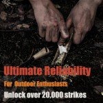 Ferro Rod Fire Starter Survival Tool – 3/8" Thick Fire Steel with 20,000 Strikes – Waterproof Flint and Steel Kit, Ferro Rod with Striker Wood Handle, Lanyard, Compass, and Emergency Whistle