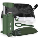 Timain Outdoor Portable Water Filter Pump,Water Filtration Systems,Perfect for Travel,Camping, Hiking,Fishing,Hunting,Emergency Preparedness
