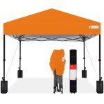 Best Choice Products 10x10ft 1-Person Setup Pop Up Canopy Tent Instant Portable Shelter w/ 1-Button Push, Case, 4 Weight Bags - Orange