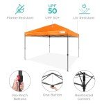 Best Choice Products 10x10ft 1-Person Setup Pop Up Canopy Tent Instant Portable Shelter w/ 1-Button Push, Case, 4 Weight Bags - Orange