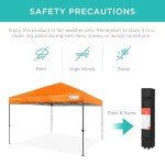 Best Choice Products 10x10ft 1-Person Setup Pop Up Canopy Tent Instant Portable Shelter w/ 1-Button Push, Case, 4 Weight Bags - Orange