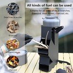 Rocket Stove Rocket Stove for Cooking Portable Wood Mini Burning Stove, Fire Camping Stove for Cooking backyard cooking Camping grill outdoor events BBQ Comes with storage bag
