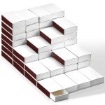 60 Pcs Blank Matches Containers DIY No Match Holder Blank Match Storage Boxes for Guests Wedding Bridal Shower Baby Shower Halloween Party Favor(White,2.24 x 1.42 x 0.59 Inches)