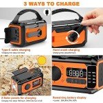44400mWh/12000mAh Emergency Radio, Hand Crank Radio, Portable Solar Radio AM/FM/NOAA Weather Radio with 2 Solar Panels,3 Charging Methods,SOS Alarm,Flashlight,Phone Charger,Compass,Reading Lamp