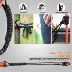 Survival Fire Starter - Handmade Wooden Handle 3/8" Thick Ferro Rod with Striker and Umbrella Rope Waterproof Iron Rod Flint and Steel Fire Starter Kit