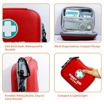 SuccorWare 150 Pieces Mini First Aid Kit - Small Medical Kit with Hard Shell - Emergency First Aid Kit for Car, Travel, Home, Outdoor, Office, Camping, Hiking (Red)