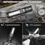 Banral Rechargeable Flashlights High Lumens - 20,000LM Super Bright Small Pocket Magnetic Flashlight, 8 Modes LED Tactical Flash Light, Dual Button Powerful Flashlight for Camping (2, Pure Black)