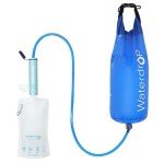 Waterdrop Gravity Water Filter Straw, Camping Water Filtration System, Water Purifier Survival for Travel, Backpacking and Emergency Preparedness, 1.5 gal Bag, 0.1 Micron, Light Blue