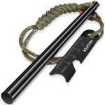 Hkoper Ferro Rod Fire Starter, 6 Inch X 3/8 Inch Fire Starter Survival Tool, Flint and Steel for Camping and Hiking, Flint Fire Starter, Magnesium Fire Starter