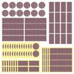 Dizzily 60 Pcs Matches Striker Paper with Adhesive, 20 Pcs 1” Circle, 20 Pcs 2” x .5” Rectangle and 20 Pcs 1” x .5” Rectangle Matches Strip Stickers for Jars of Matches, Fireplace Match, Candles Boot