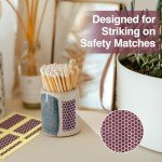 Dizzily 60 Pcs Matches Striker Paper with Adhesive, 20 Pcs 1” Circle, 20 Pcs 2” x .5” Rectangle and 20 Pcs 1” x .5” Rectangle Matches Strip Stickers for Jars of Matches, Fireplace Match, Candles Boot