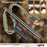 Hkoper Ferro Rod Fire Starter, 6 Inch X 3/8 Inch Fire Starter Survival Tool, Flint and Steel for Camping and Hiking, Flint Fire Starter, Magnesium Fire Starter