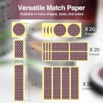 Dizzily 60 Pcs Matches Striker Paper with Adhesive, 20 Pcs 1” Circle, 20 Pcs 2” x .5” Rectangle and 20 Pcs 1” x .5” Rectangle Matches Strip Stickers for Jars of Matches, Fireplace Match, Candles Boot