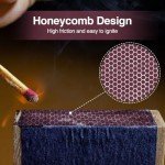 Dizzily 60 Pcs Matches Striker Paper with Adhesive, 20 Pcs 1” Circle, 20 Pcs 2” x .5” Rectangle and 20 Pcs 1” x .5” Rectangle Matches Strip Stickers for Jars of Matches, Fireplace Match, Candles Boot