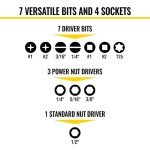 Klein Tools 32500HDRT KNECT Ratcheting Screwdriver, Multi-Bit Screwdriver / Nut Driver, Impact Rated 11-in-1 Tool with Phillips, Slotted, Square and Torx Tips