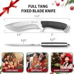 NedFoss Kukri Survival Knife with Sheath, 6" Full Tang Fixed Blade Hunting Knife with G10 Handle for Outdoor, Camping and Survival, Camping Gifts for Men