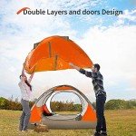 BISINNA 2/4 Person Camping Tent Lightweight Backpacking Tent Waterproof Windproof Two Doors Easy Setup Double Layer Outdoor Tents for Family Camping Hunting Hiking Mountaineering Travel