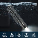 VTIGER T1A Mini Pocket EDC Flashlight with Clip,1300 Lumen Compact AA Rechargeable LED Little Flashlights, Super Bright Tail Switch Small Flash Light with Magnet for Camping,Hiking,Outdoor,Emergency