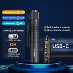 VTIGER T1A Mini Pocket EDC Flashlight with Clip,1300 Lumen Compact AA Rechargeable LED Little Flashlights, Super Bright Tail Switch Small Flash Light with Magnet for Camping,Hiking,Outdoor,Emergency