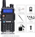 BAOFENG UV-5R Two Way Radio Handheld Ham Radio Dual Band Walkie Talkie (5R-2PACK)