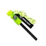 Swiss Safe 5-in-1 Magnesium Ferro Rod Fire Starter Survival Tool - Flint & Steel Striker, Compass, Paracord & Whistle - Emergency Kit for Backpacking, Camping, Hiking - All-Weather - Glow, 1-Pack