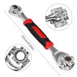 CHIQI 52 in 1 Socket Wrench, Stainless Steel MultiFunction Wrench Tool with 360 Degree Rotating Head, Universal Wrench with Rubber Handle for Home Bicycle Motorcycle Car Repair