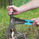 10” Outdoor Hatchet Forged Carbon Steel Heat Treated Hand Tool, Fiberglass Shock Reduction Handle with Anti-Slip Grip