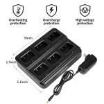 pxton walkie talkies for Adults Long Range with Upgraded Earpiece,radios walkie talkies Rechargeable Portable Two Way Radios with 6 Way Multi Gang Charger and Li-ion Battery (6 Pack)