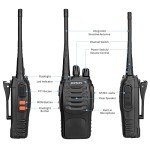 pxton walkie talkies for Adults Long Range with Upgraded Earpiece,radios walkie talkies Rechargeable Portable Two Way Radios with 6 Way Multi Gang Charger and Li-ion Battery (6 Pack)