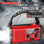 QAUYYW Emergency Weather Radio,37000mWh Crank Radio, Portable NOAA/AM/FM Weather Radio, Reading Light, Solar Radio, SOS Emergency Flashlight, Multiple Power Sources,for Hurricanes and Emergencies