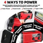 QAUYYW Emergency Weather Radio,37000mWh Crank Radio, Portable NOAA/AM/FM Weather Radio, Reading Light, Solar Radio, SOS Emergency Flashlight, Multiple Power Sources,for Hurricanes and Emergencies