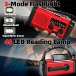QAUYYW Emergency Weather Radio,37000mWh Crank Radio, Portable NOAA/AM/FM Weather Radio, Reading Light, Solar Radio, SOS Emergency Flashlight, Multiple Power Sources,for Hurricanes and Emergencies