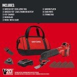 CRAFTSMAN V20 Cordless Oscillating Tool Kit Multi-Tool with Blades, Sand Paper, Battery and Charger Included (CMCE501D1)